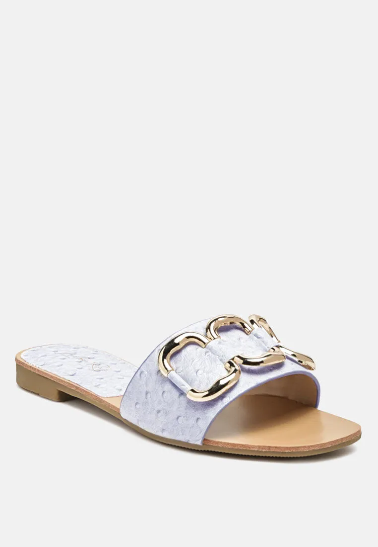 madeleine metal rings flat slides