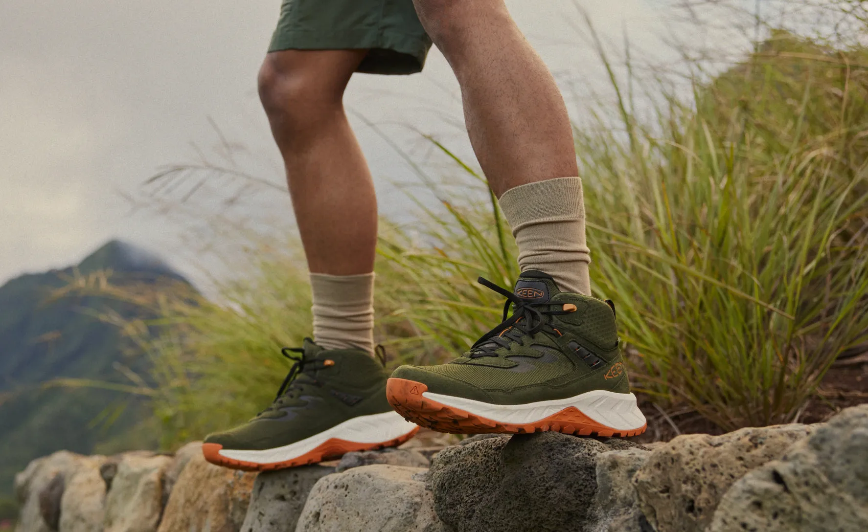 Men's Hightrail Waterproof Wide Hiking Boot  |  Brindle/Oak Buff