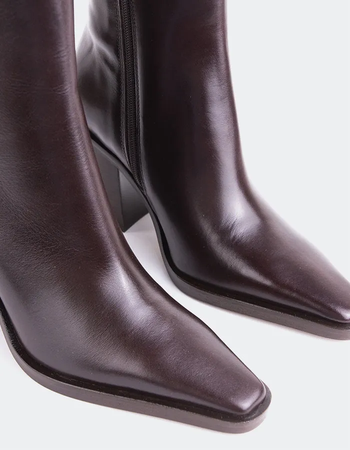 Meraly Dark Brown Leather