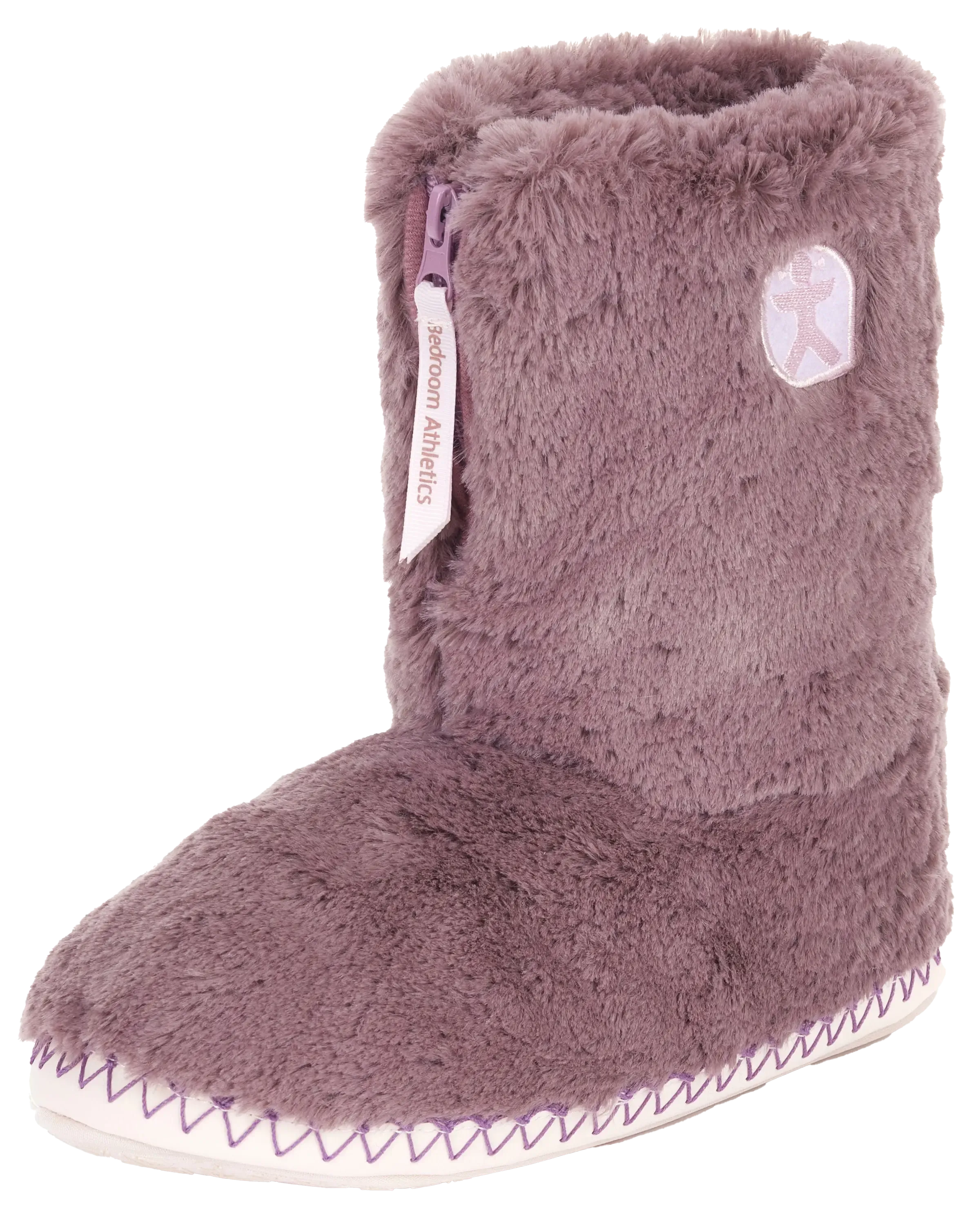 Monroe Faux Fur Slipper Boots in Aquarelle & Dusky Pink