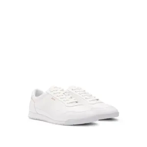 Nappa-leather trainers with perforated details