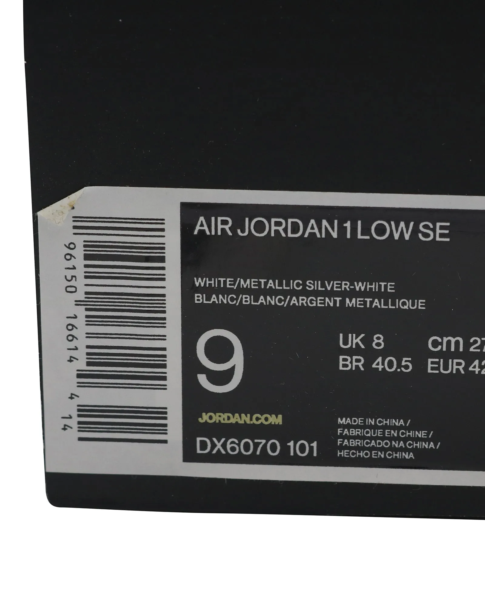 Nike Air Jordan 1 Low SE "Tear Away"  Sneakers in Silver Leather