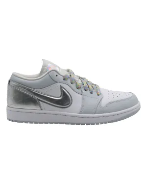 Nike Air Jordan 1 Low SE "Tear Away"  Sneakers in Silver Leather