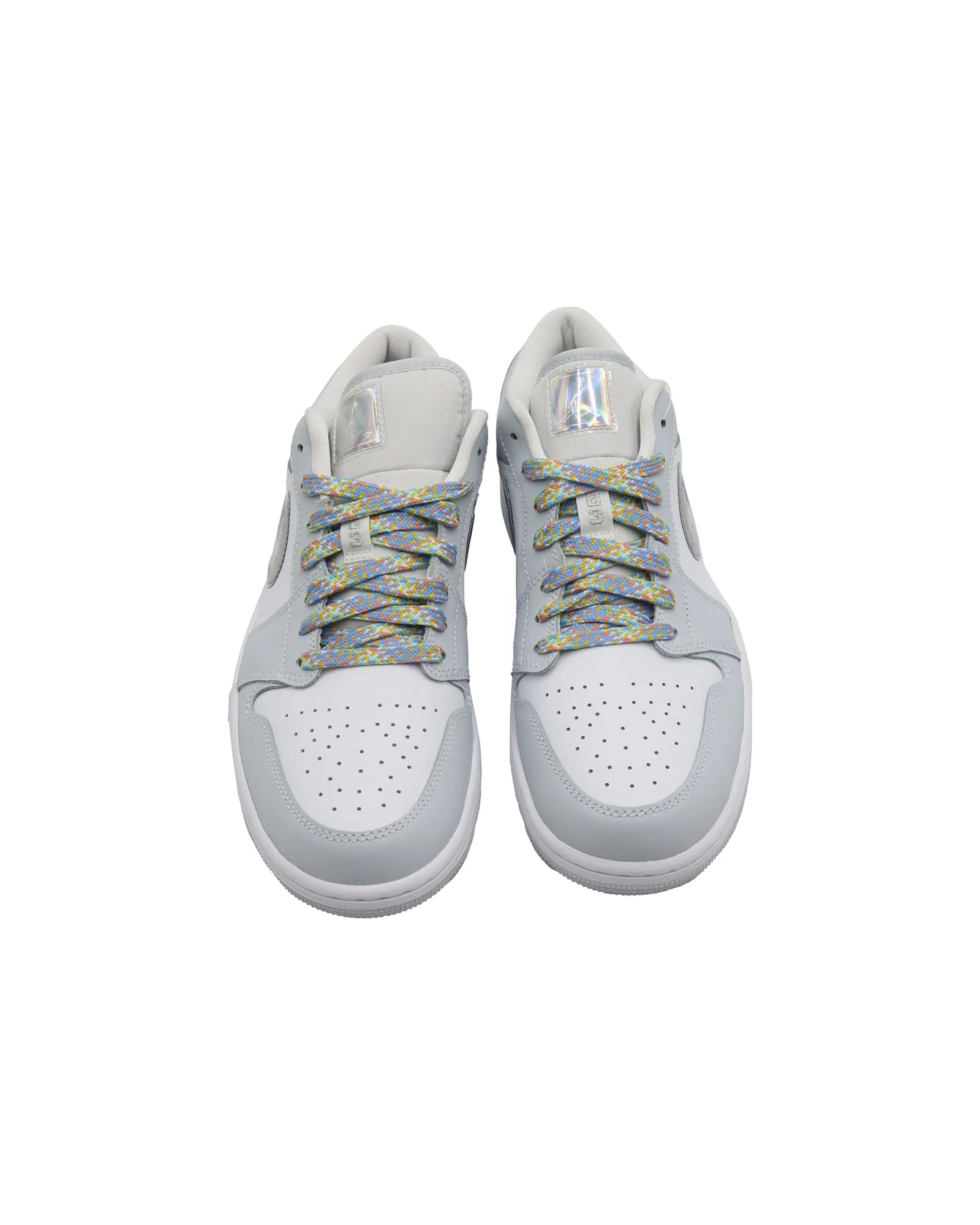 Nike Air Jordan 1 Low SE "Tear Away"  Sneakers in Silver Leather