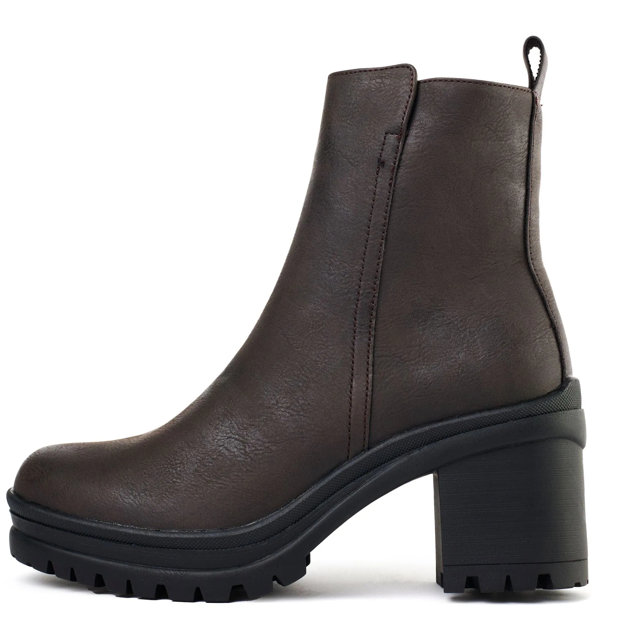 Orange Women's Vegan Leather Inside Zip Boots | Brown