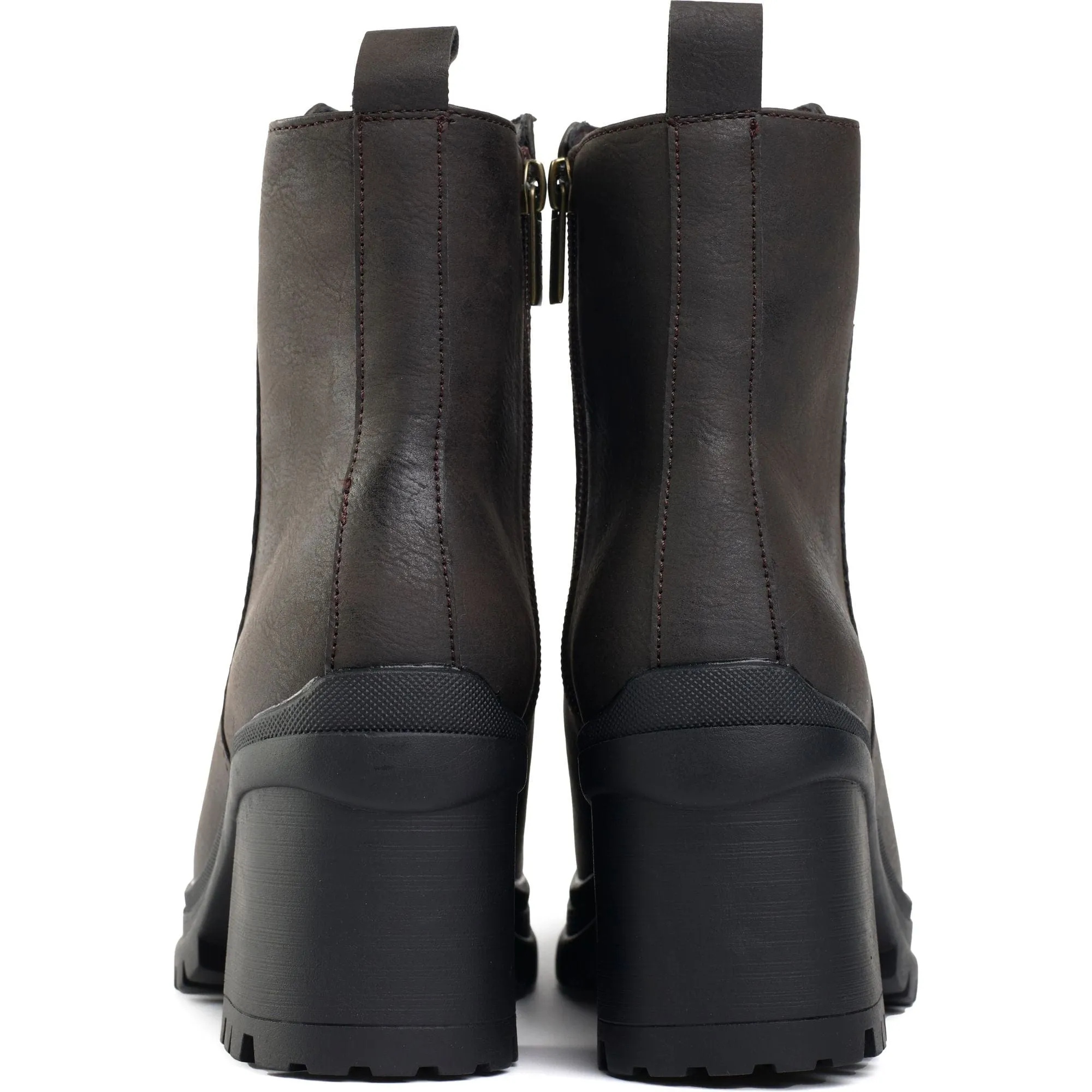 Orange Women's Vegan Leather Inside Zip Boots | Brown