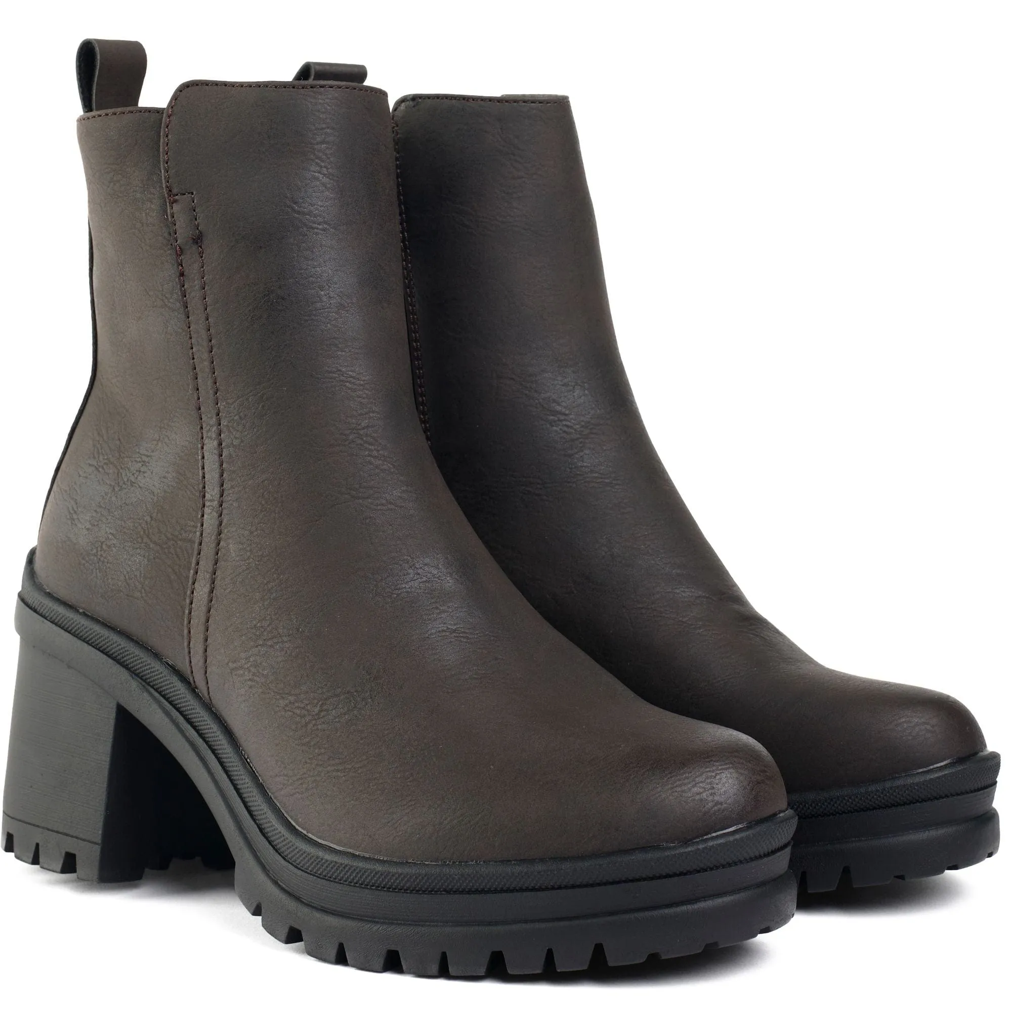 Orange Women's Vegan Leather Inside Zip Boots | Brown