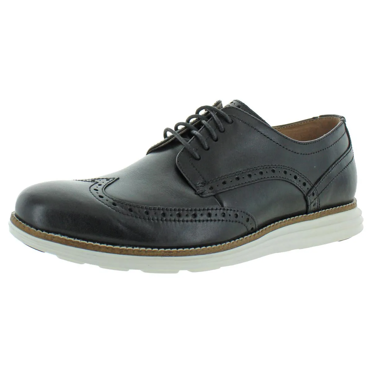 OriginalGrand Mens Leather Lace-Up Oxfords