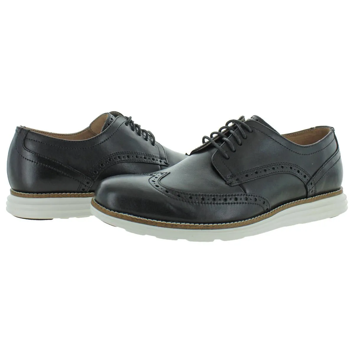 OriginalGrand Mens Leather Lace-Up Oxfords