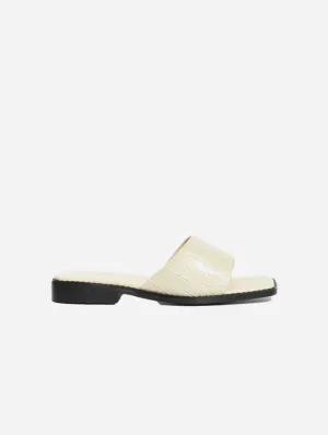 Romi Up-Cycled Vegan Leather Sandals | Cream