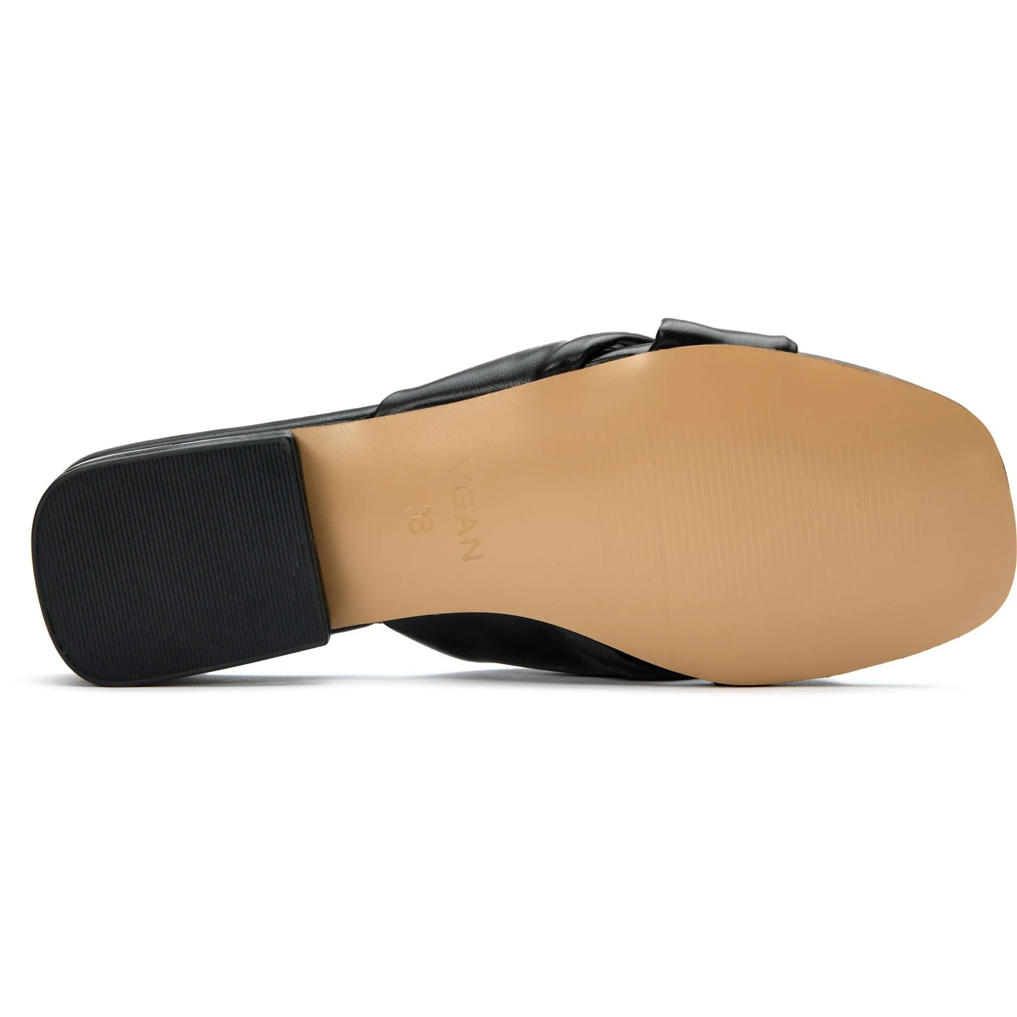 Salsify Women's Vegan Leather Knot Slide Sandals | Black