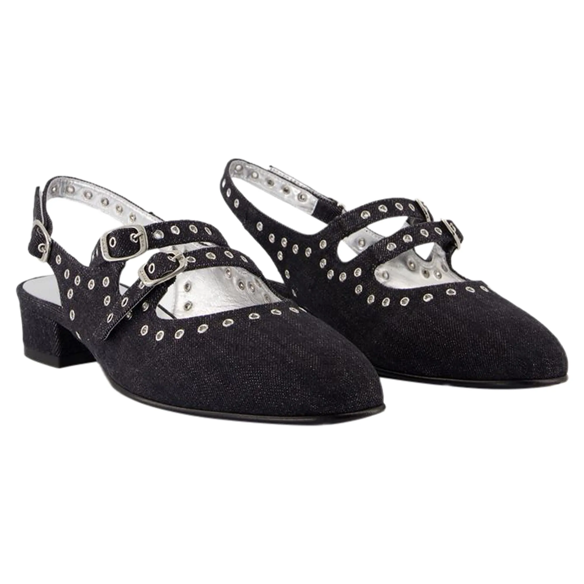 Sling Back Queen - Carel - Denim - Black