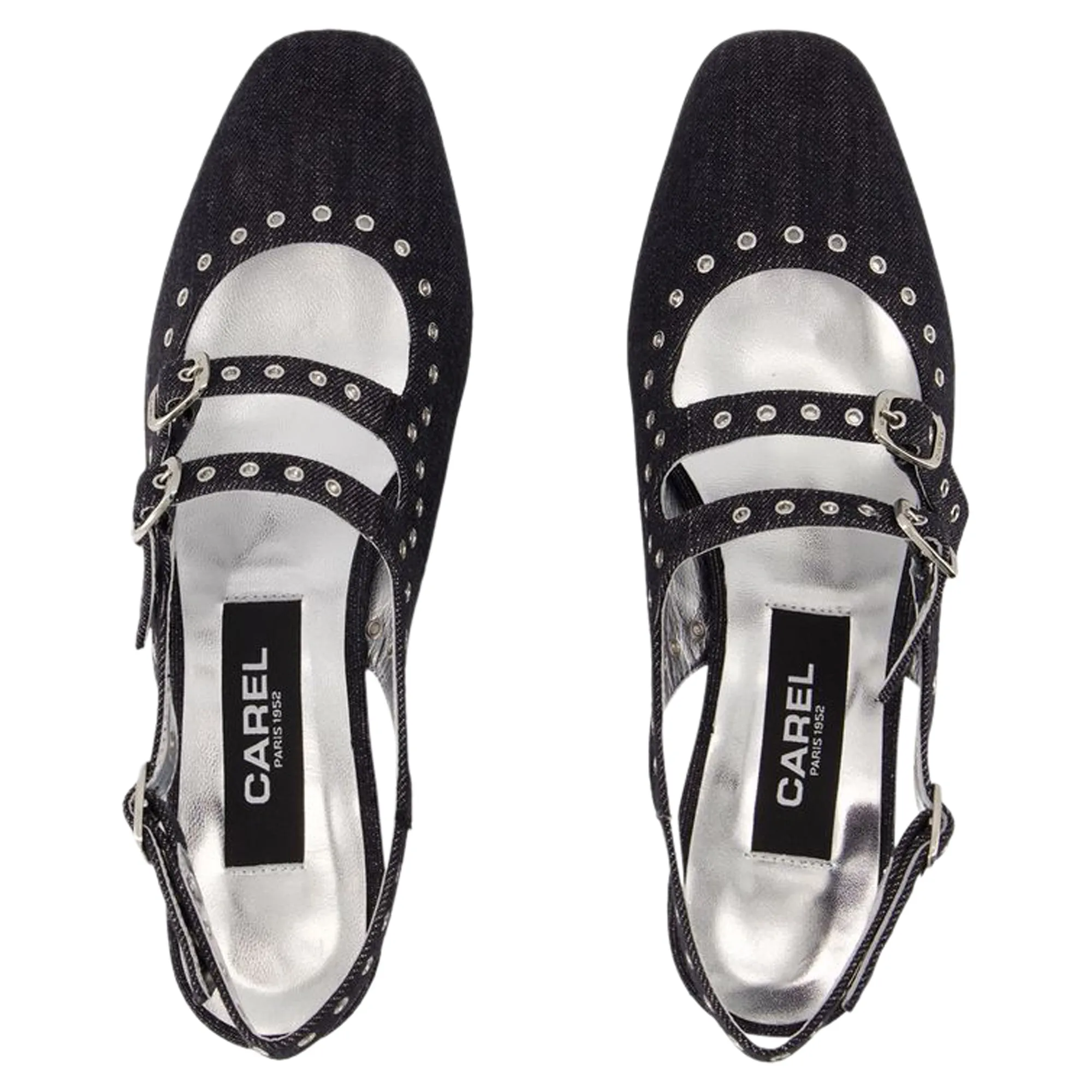 Sling Back Queen - Carel - Denim - Black