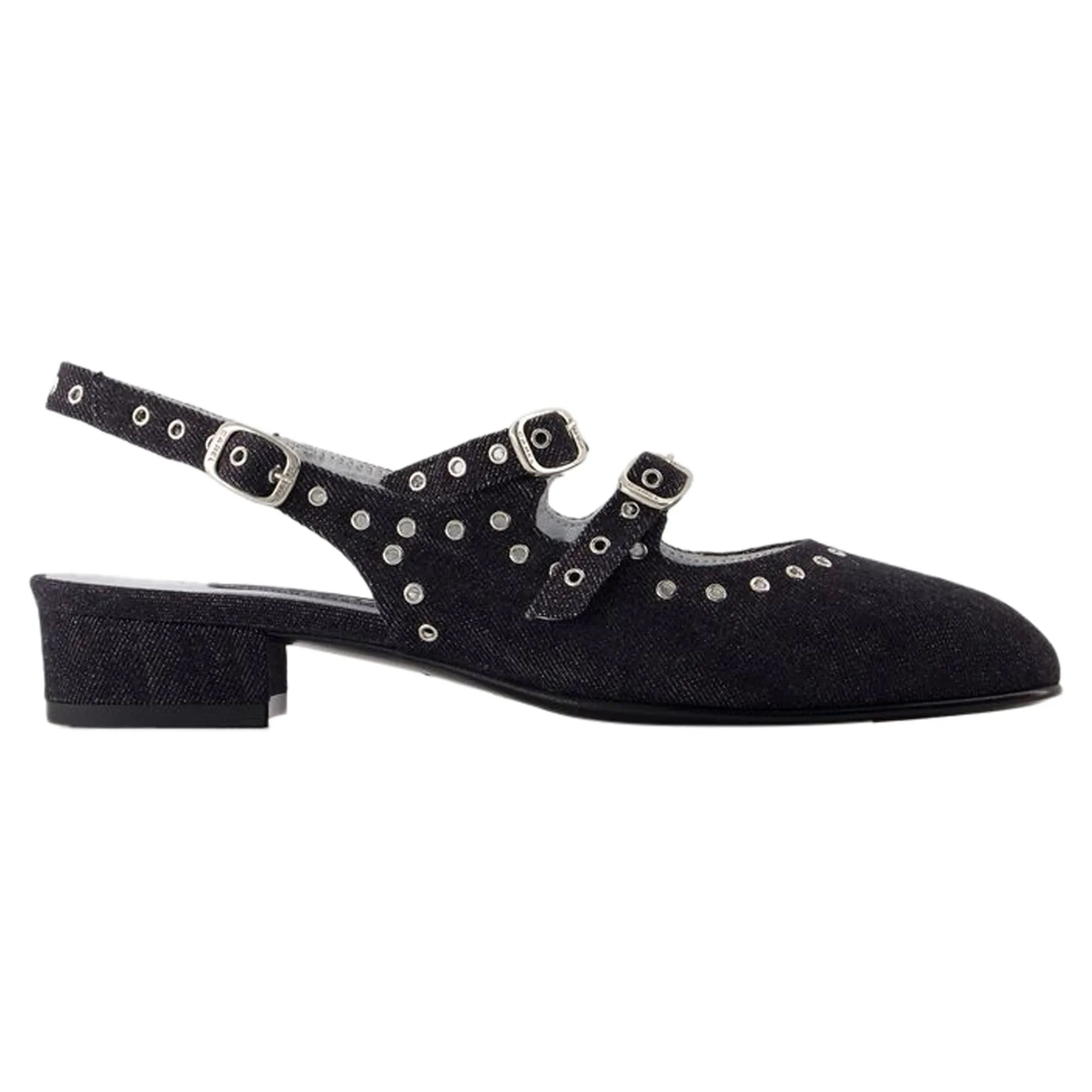 Sling Back Queen - Carel - Denim - Black