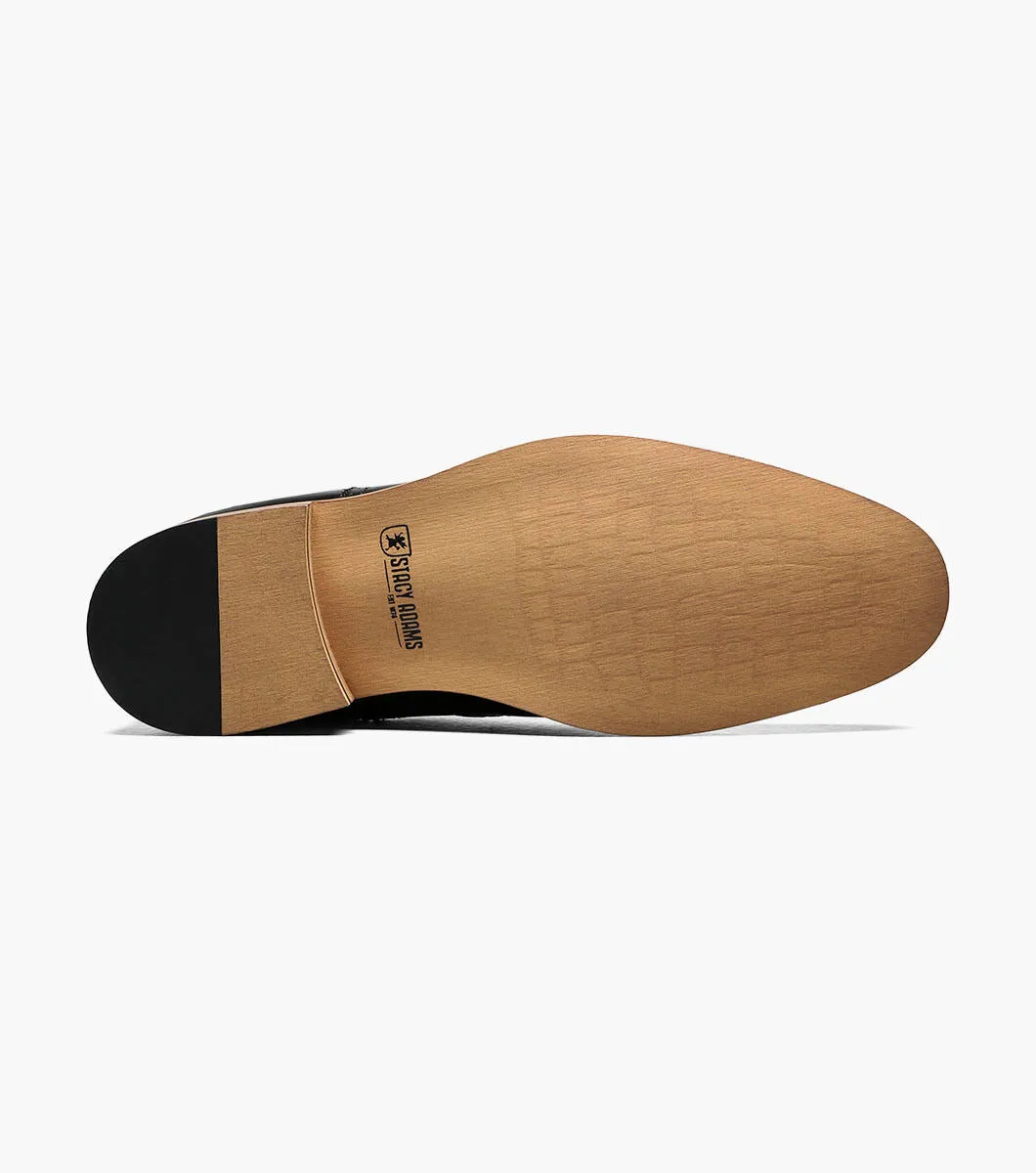 Stacy Adams DESMOND Cap Toe Monk Strap Shoes - Black