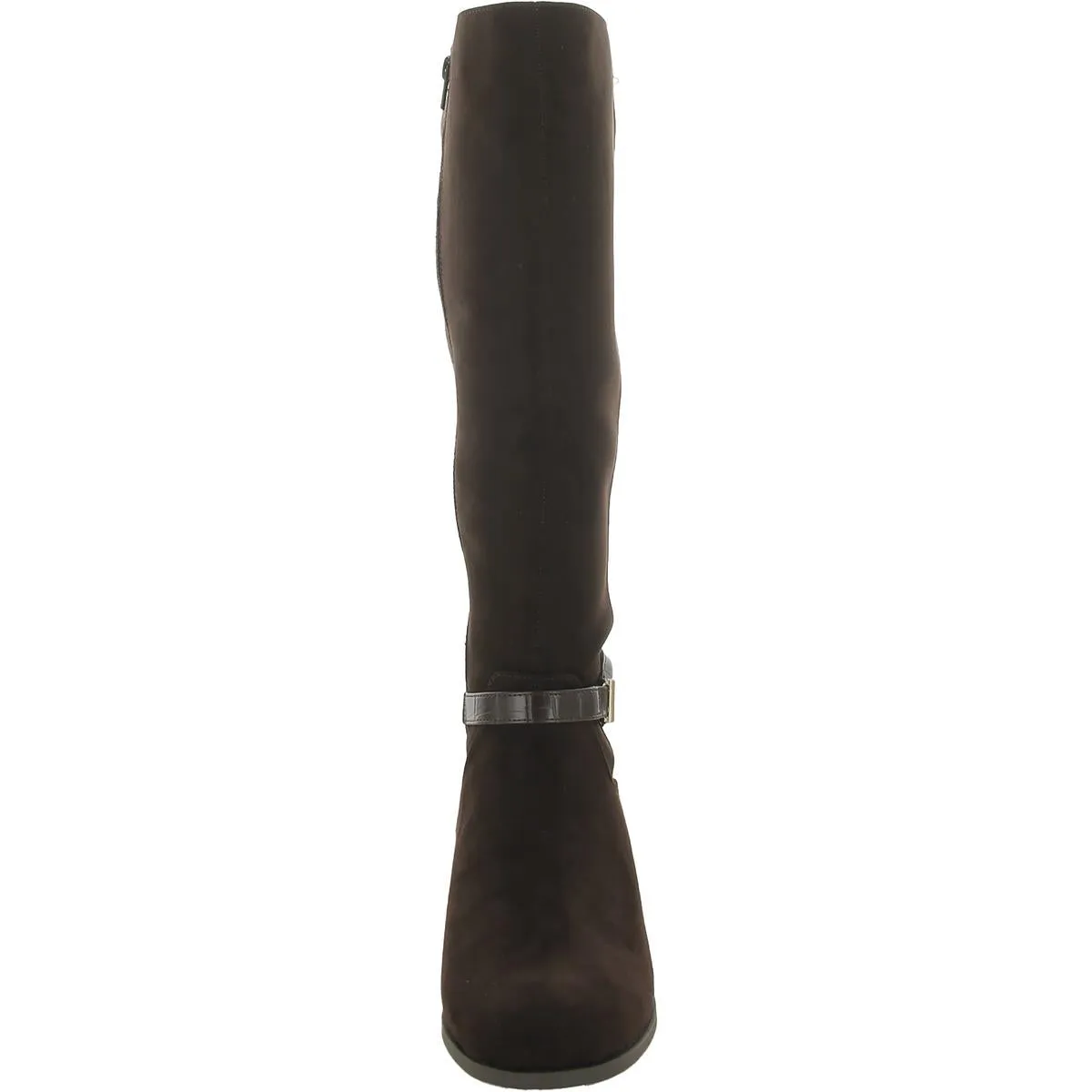 Stanell Womens Faux Suede Round Toe Knee-High Boots