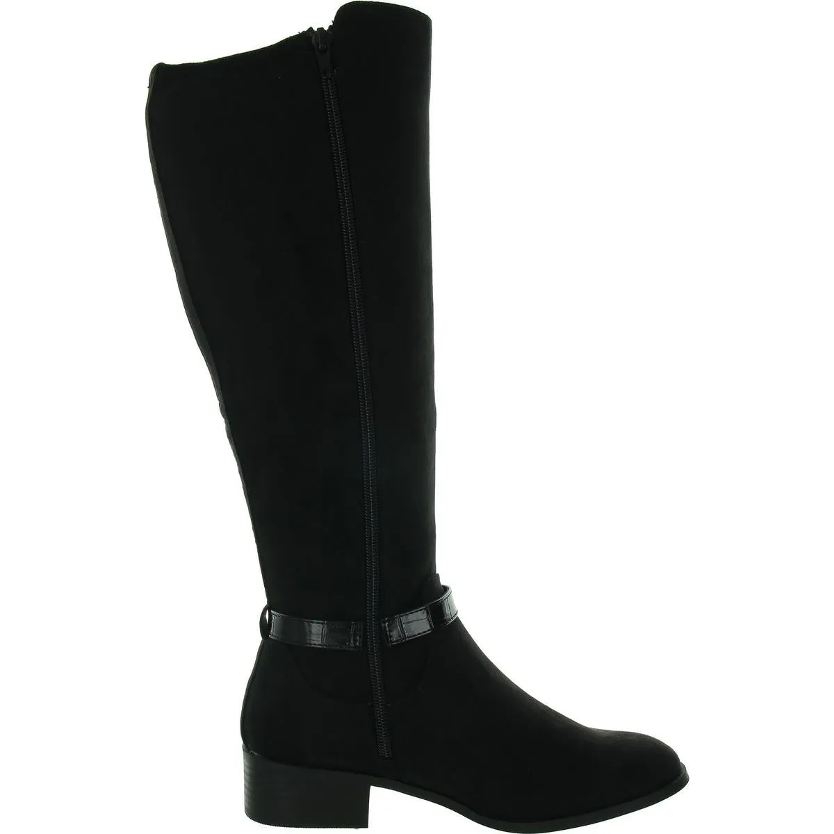 Stanell Womens Faux Suede Round Toe Knee-High Boots