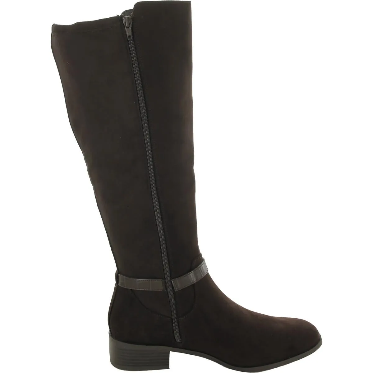 Stanell Womens Faux Suede Round Toe Knee-High Boots