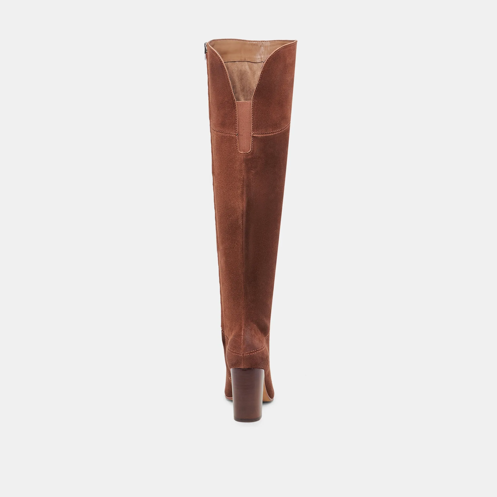 SURY WIDE CALF BOOTS DARK SADDLE SUEDE