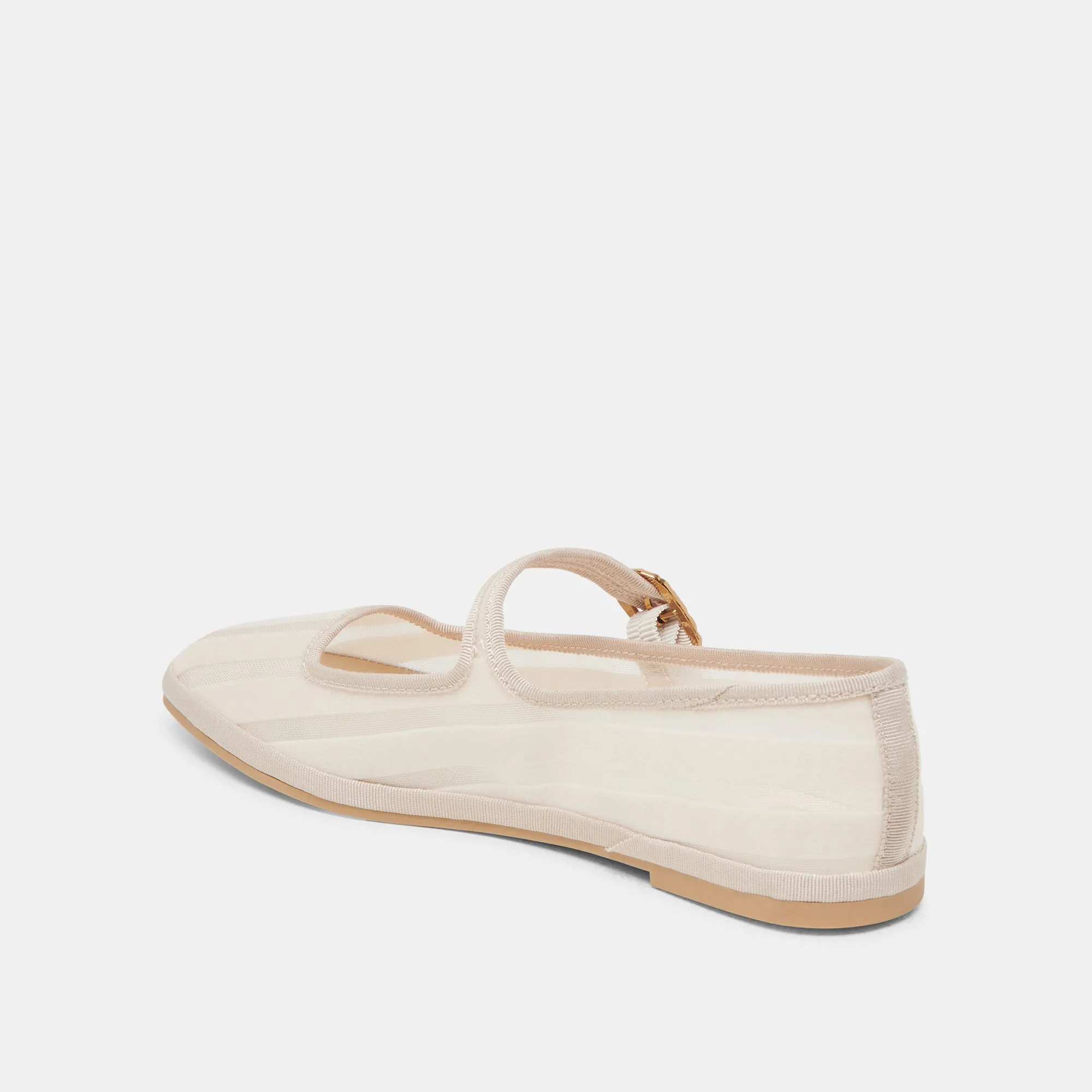 TAMEKA BALLET FLATS BONE STRIPE MESH