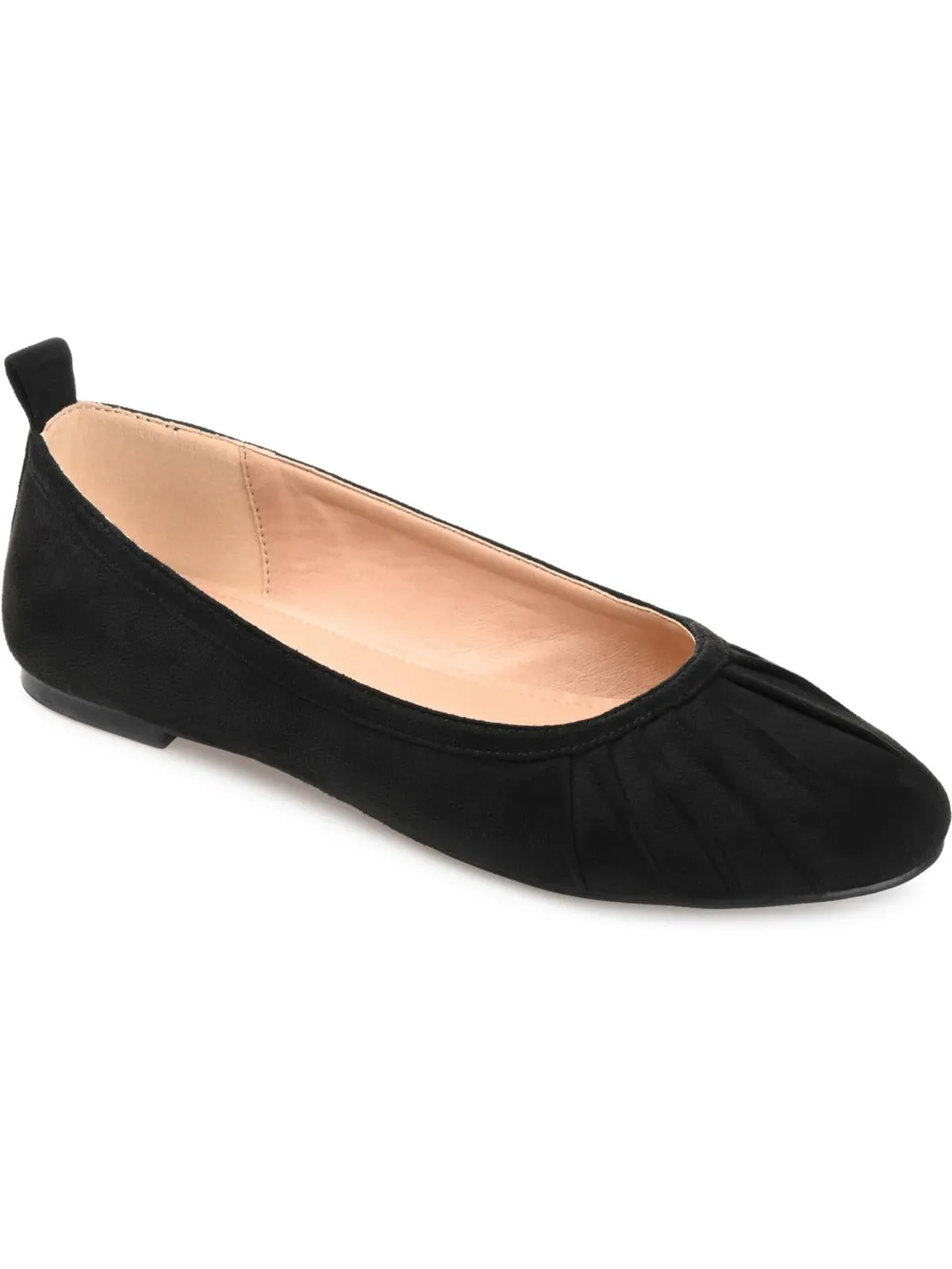 Tanya Womens Faux Suede Slip-On Ballet Flats