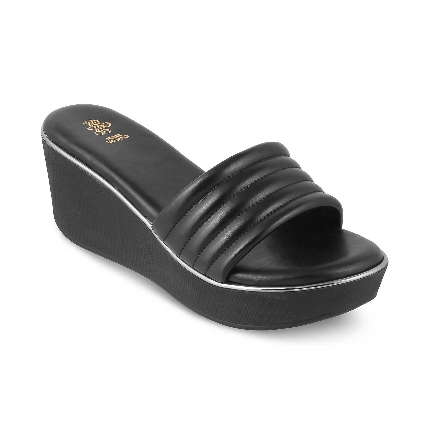The Skledge Black Women's Dress Wedge Sandals Tresmode