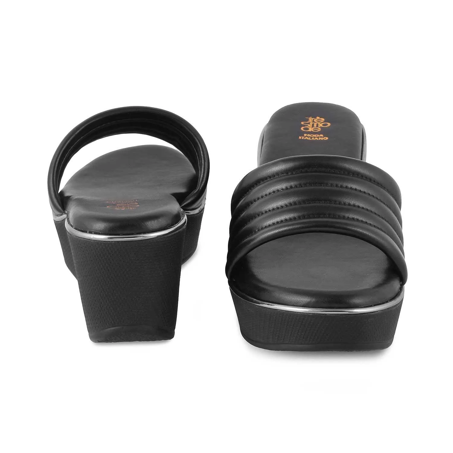 The Skledge Black Women's Dress Wedge Sandals Tresmode