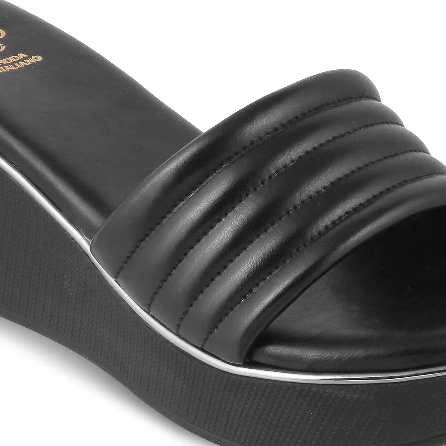 The Skledge Black Women's Dress Wedge Sandals Tresmode