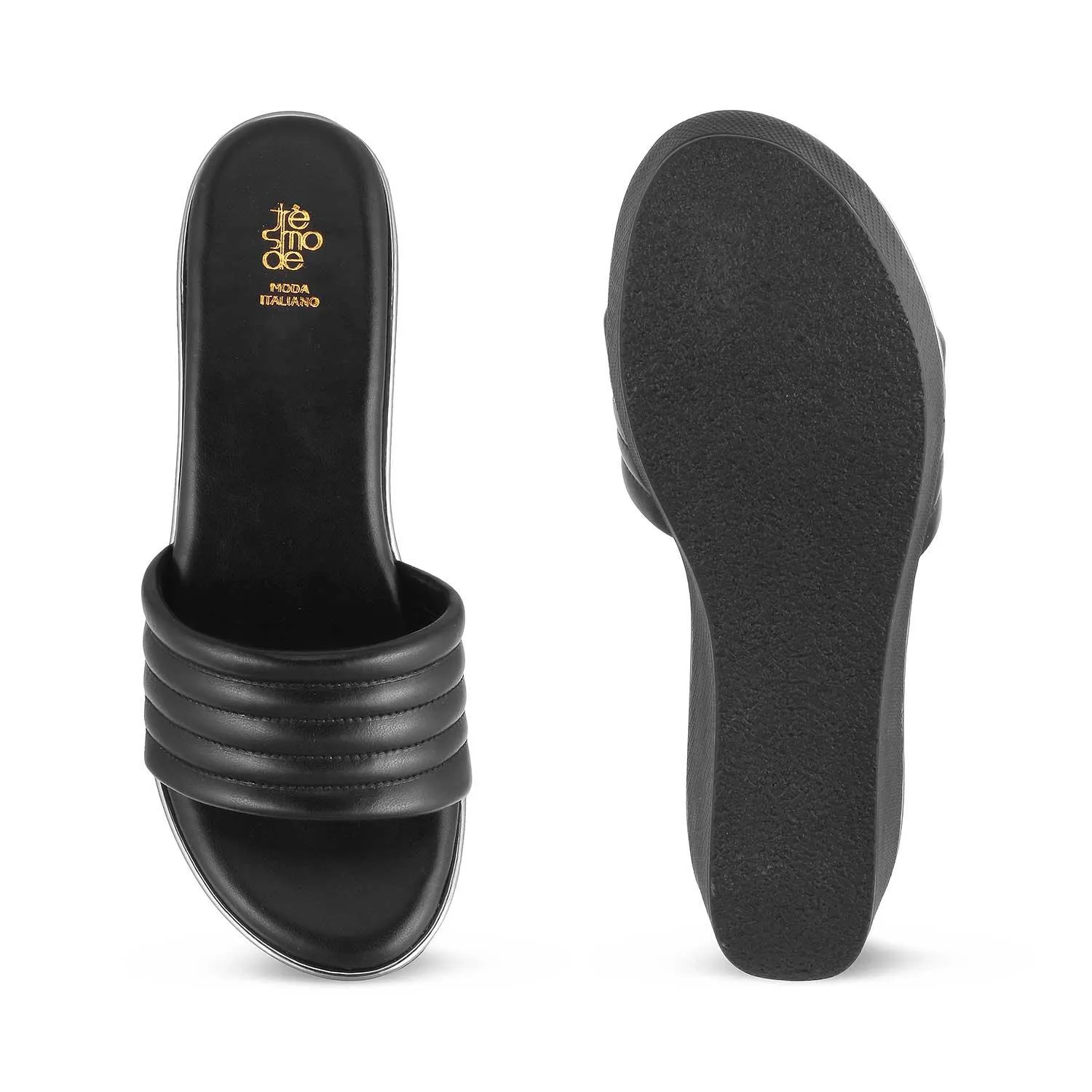 The Skledge Black Women's Dress Wedge Sandals Tresmode