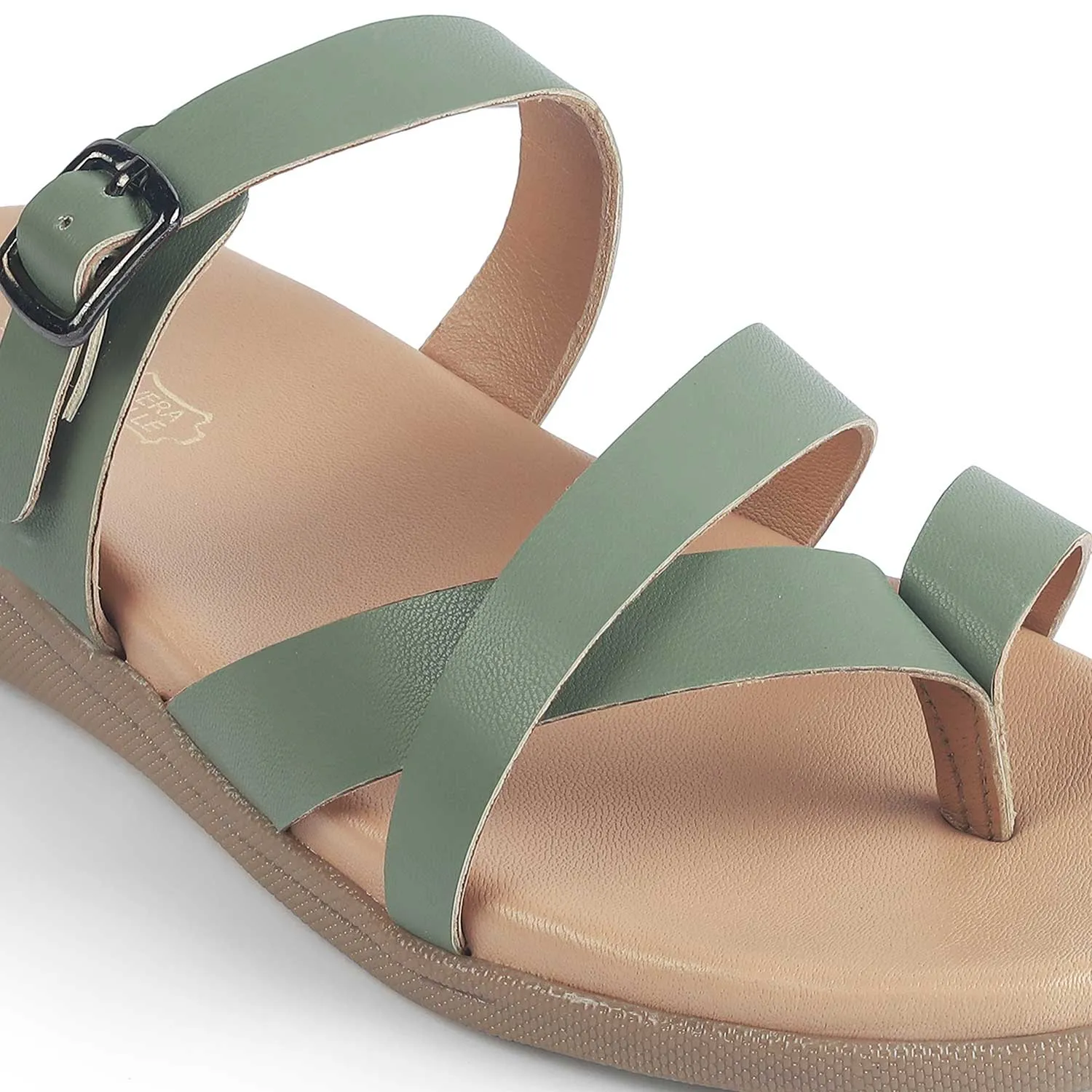 Tresmode Mos Green Women's Casual Flats