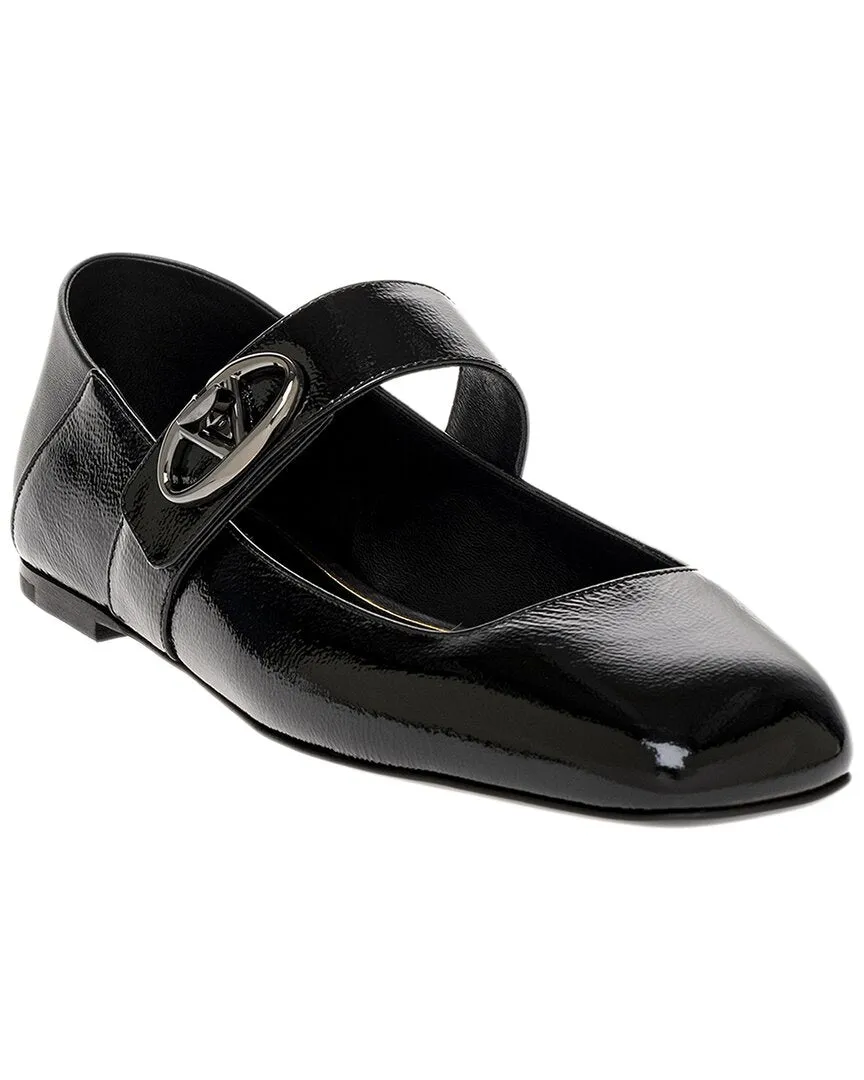 Valentino VLogo Mary Jane Leather Ballerina Flat