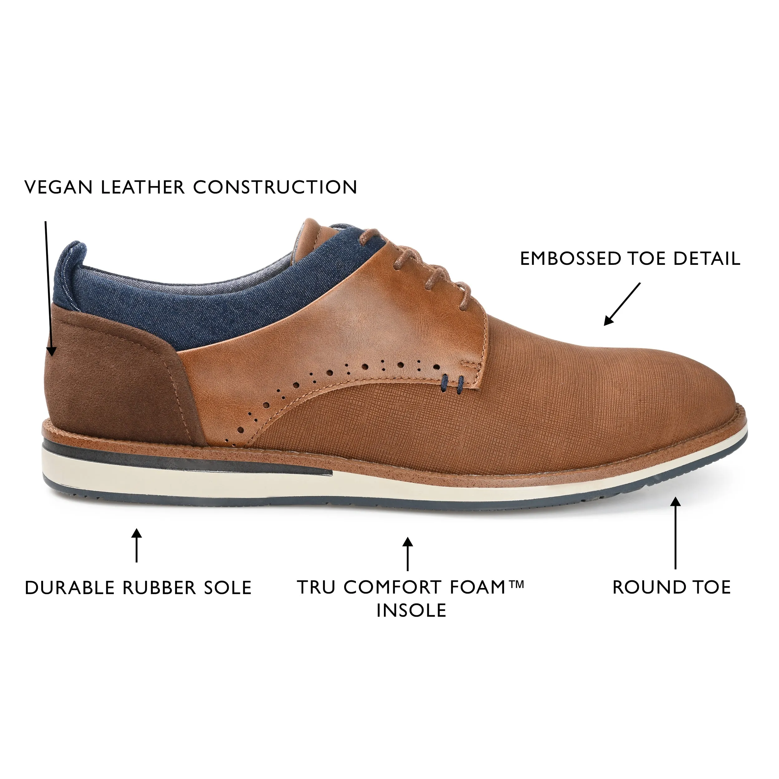 Vance Co. Latrell Embossed Casual Dress Shoe