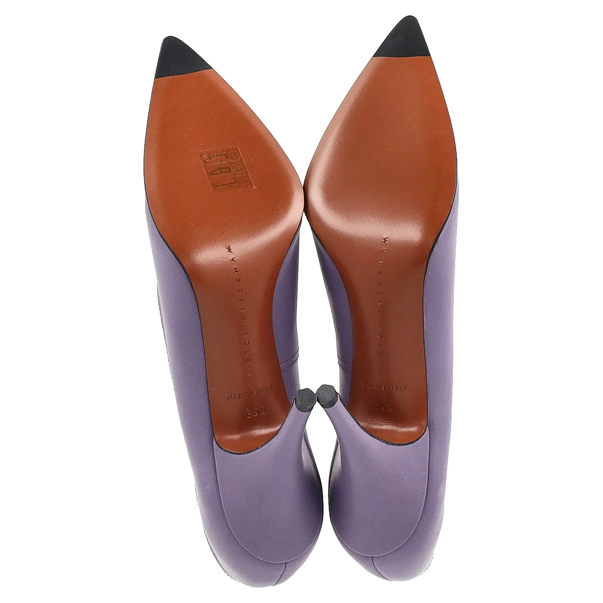 Victoria Beckham Pointed Toe Pumps in Purple Leather