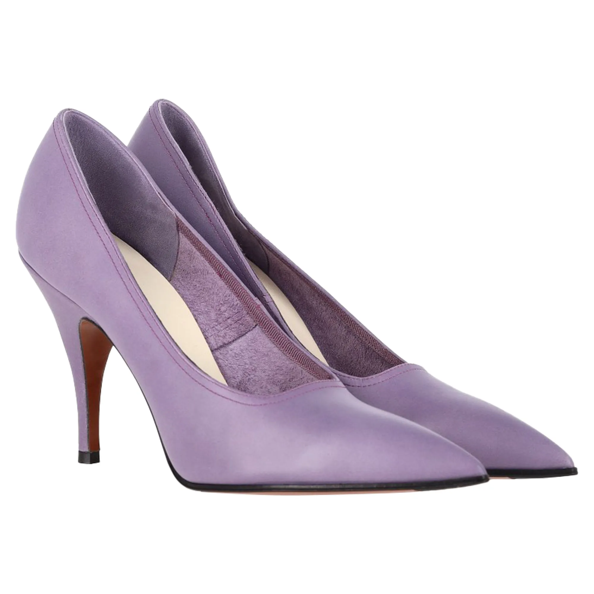 Victoria Beckham Pointed Toe Pumps in Purple Leather