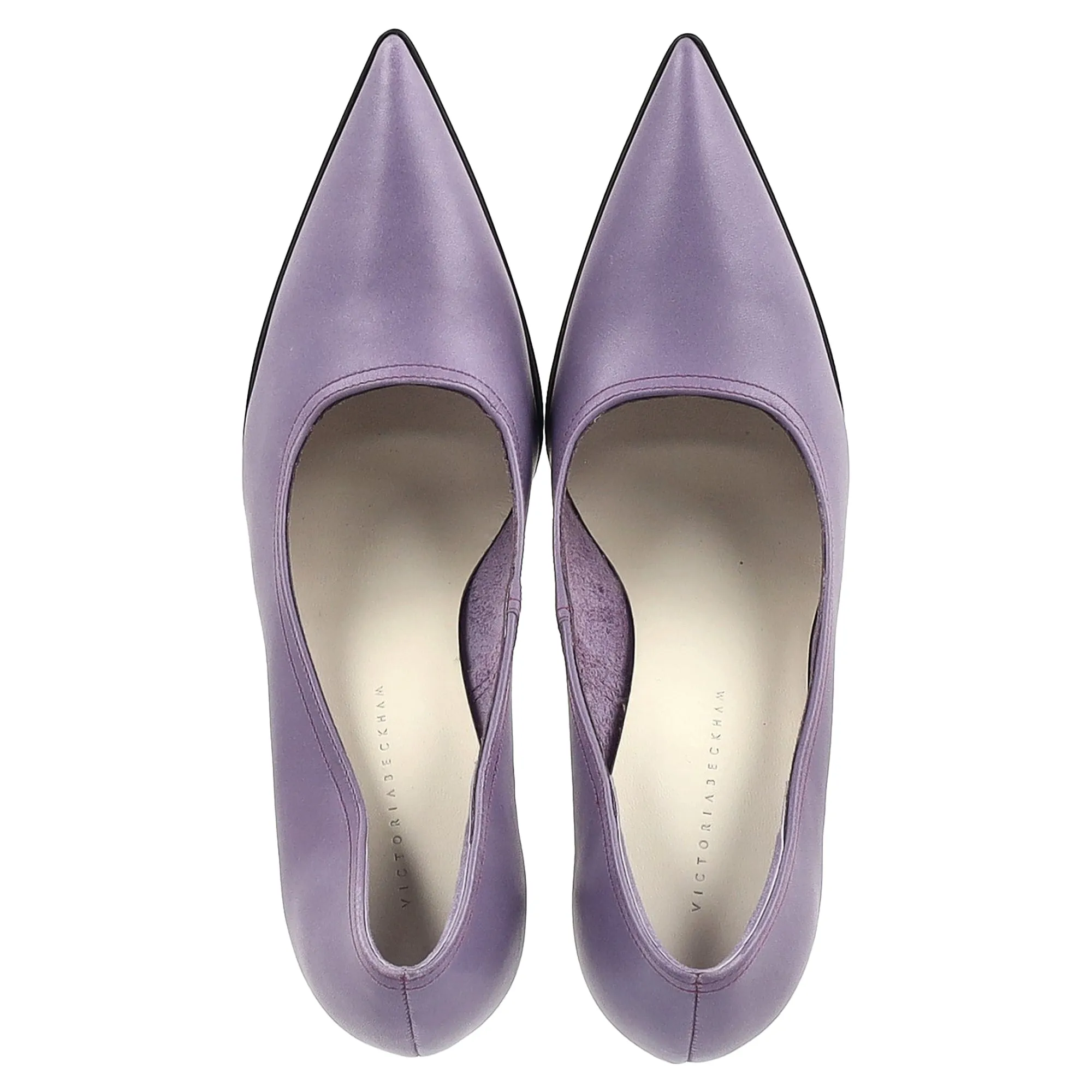 Victoria Beckham Pointed Toe Pumps in Purple Leather
