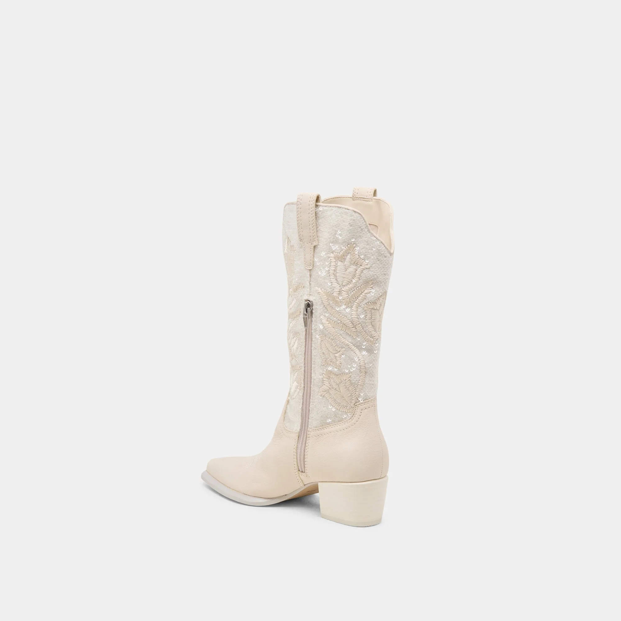 VORAH PEARL BOOTS CREME SEQUIN