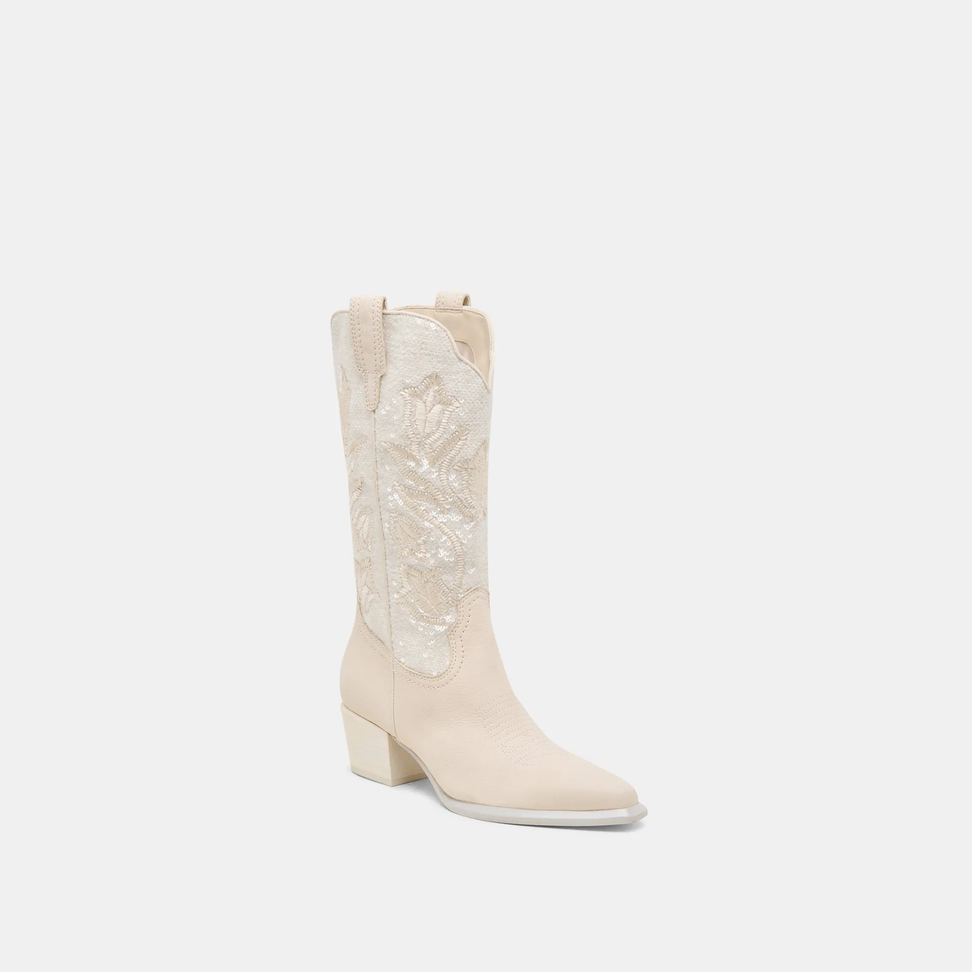 VORAH PEARL BOOTS CREME SEQUIN