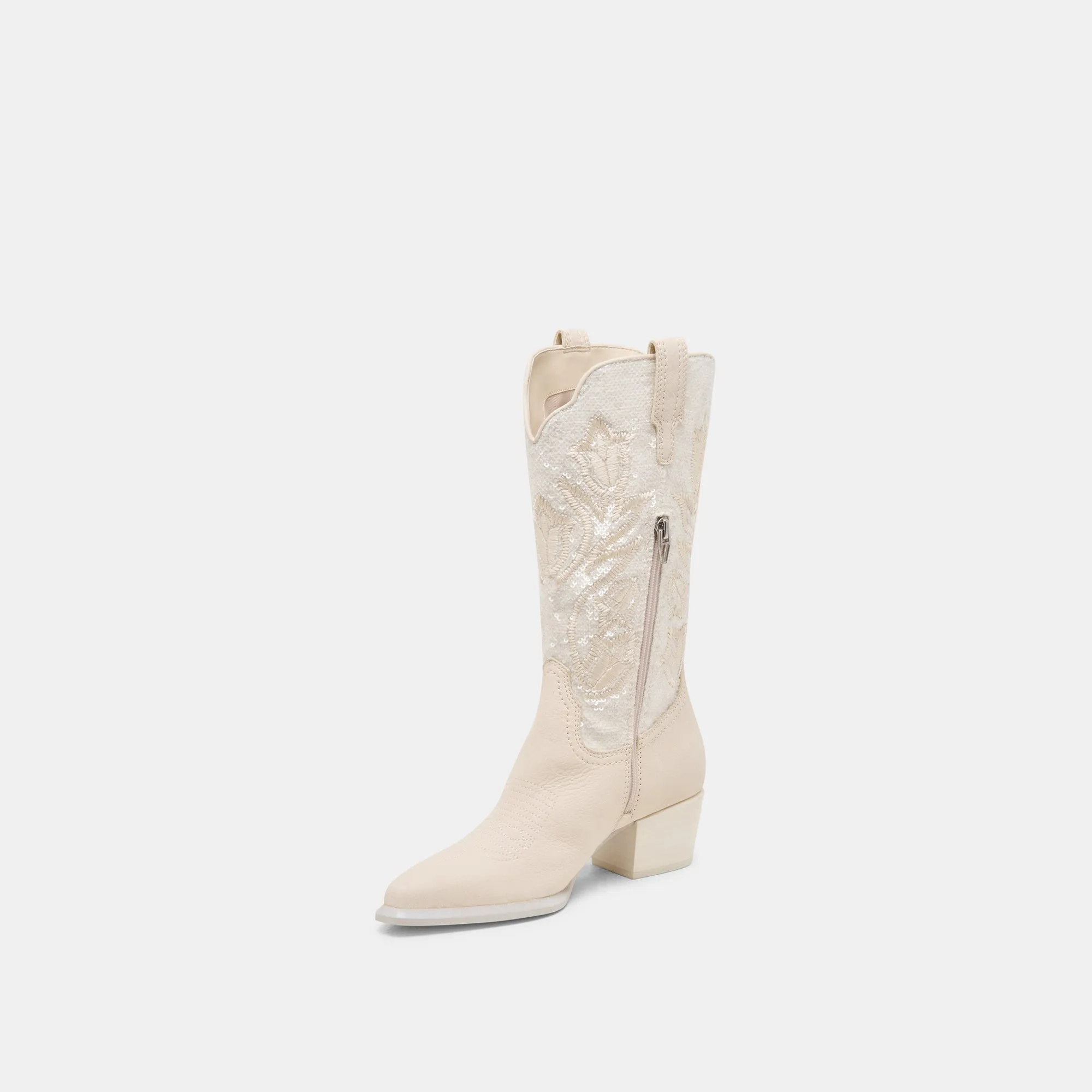 VORAH PEARL BOOTS CREME SEQUIN