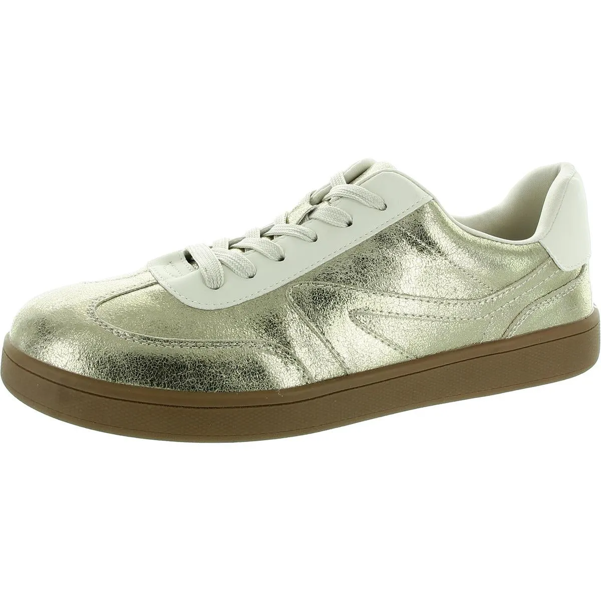 Voyage Womens Lace-Up Faux Leather Skate Shoes