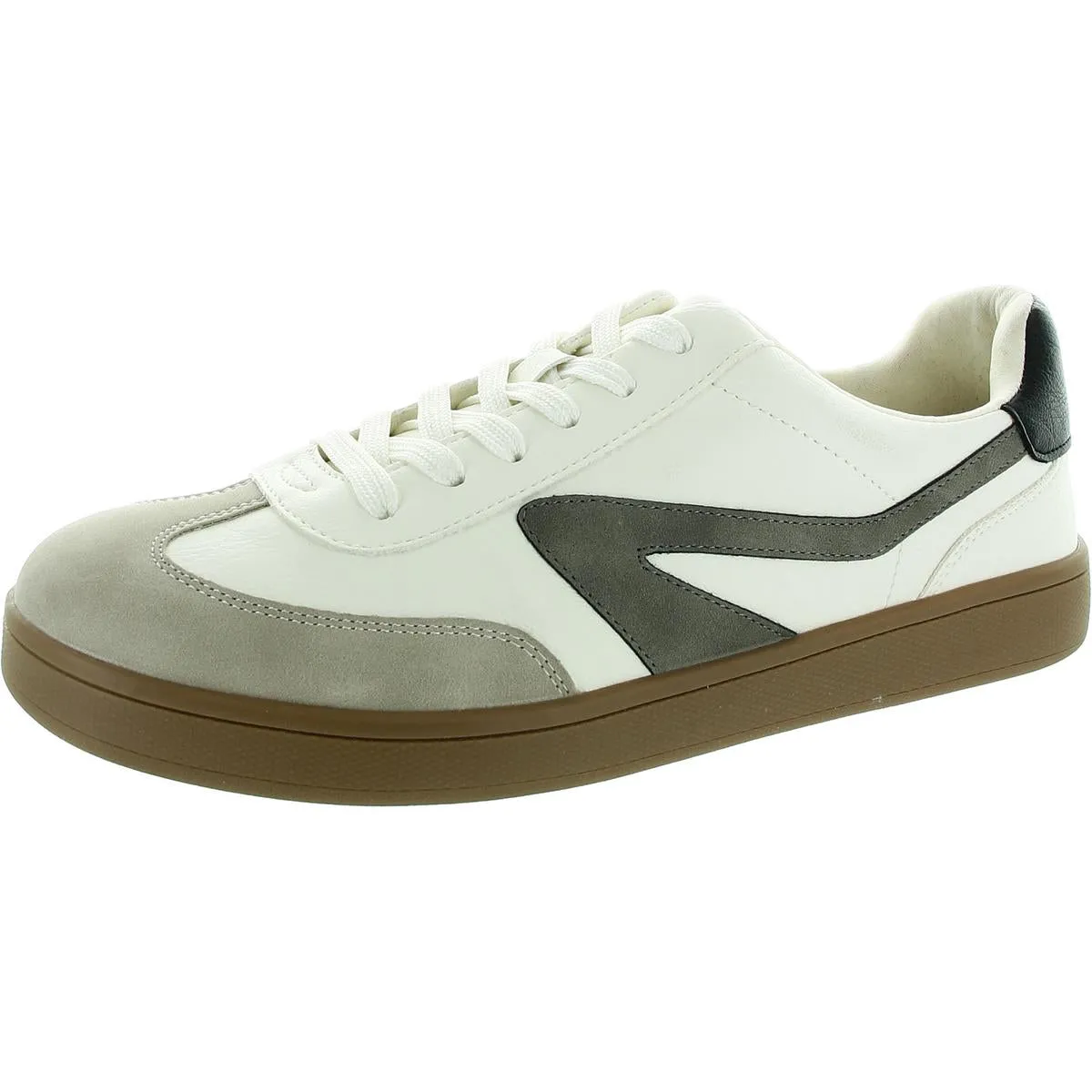 Voyage Womens Lace-Up Faux Leather Skate Shoes
