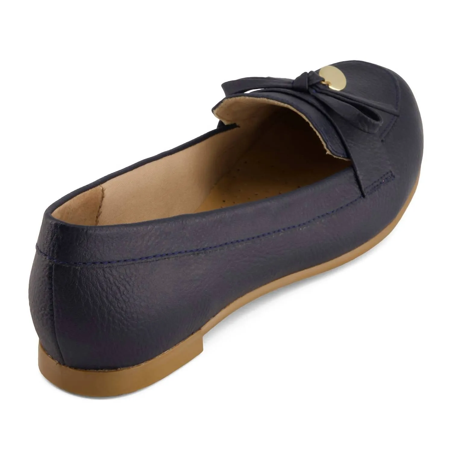 Women's Classic Flats With Bow In Navy