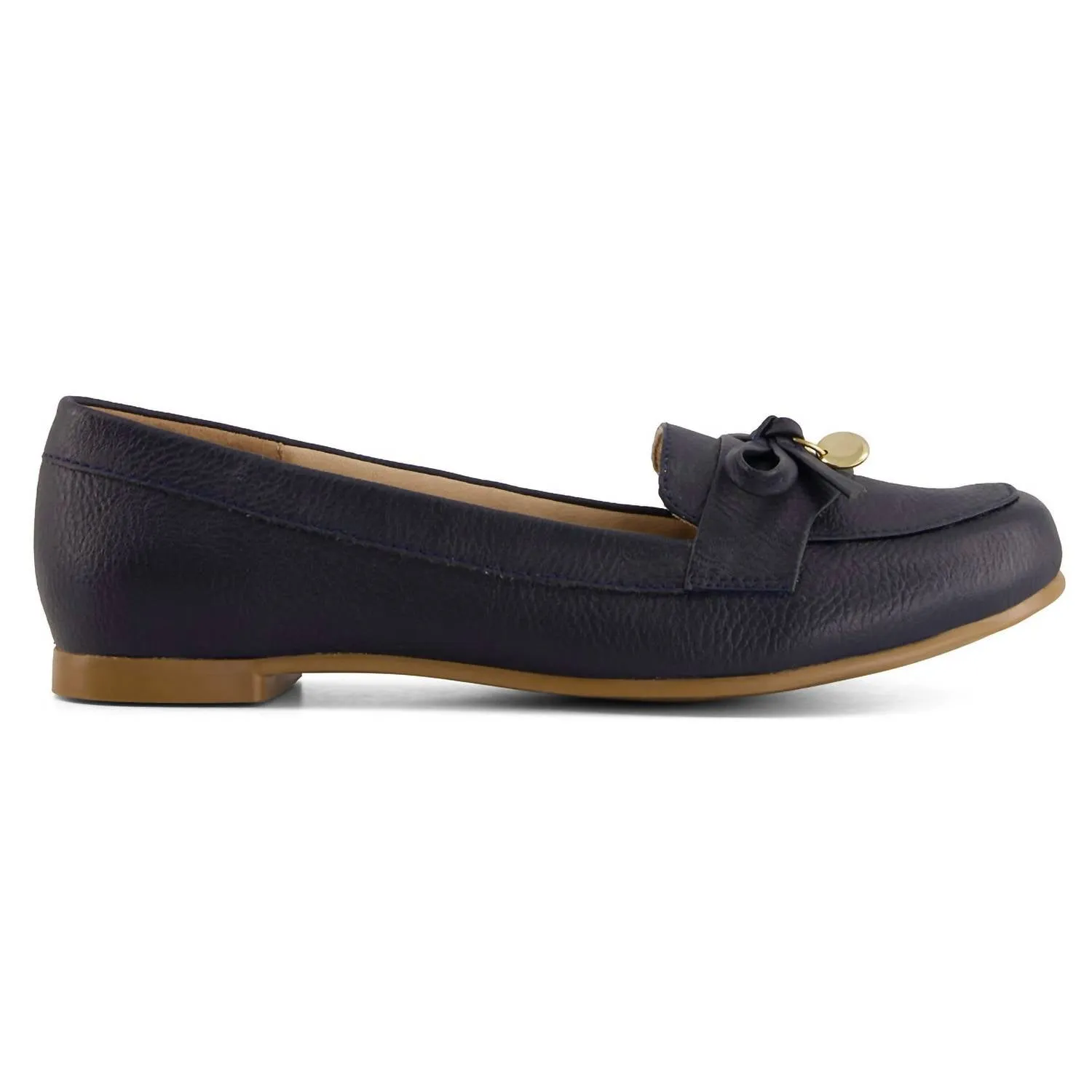 Women's Classic Flats With Bow In Navy