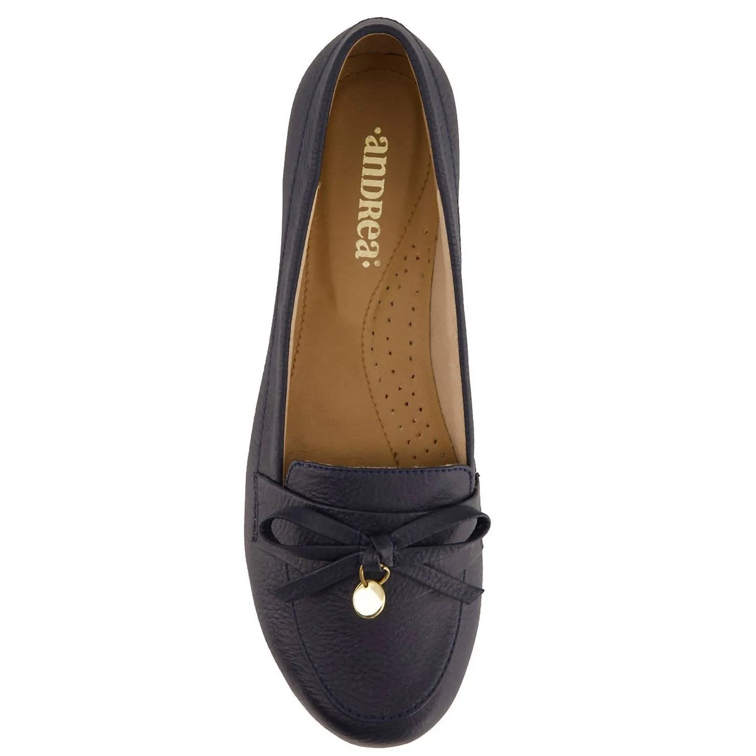 Women's Classic Flats With Bow In Navy