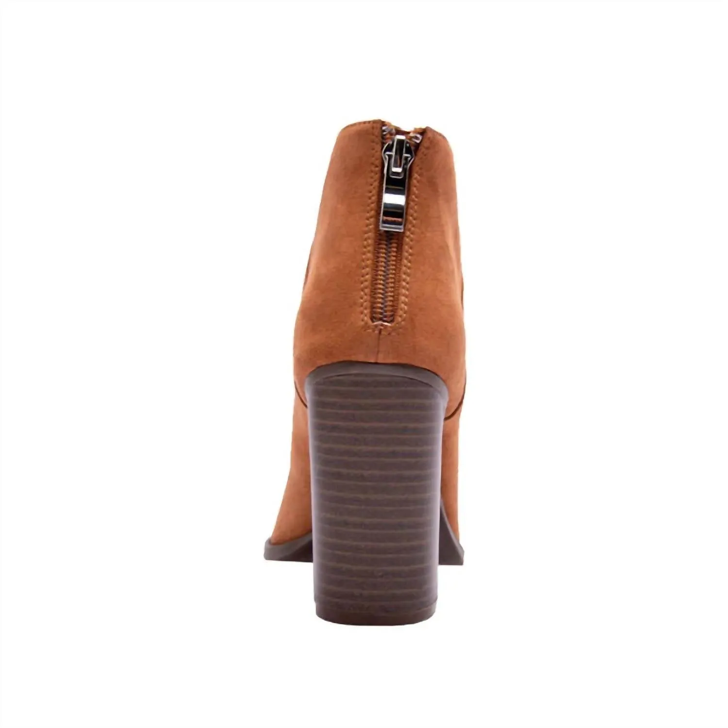 Women's Faux Suede Bootie In Camel