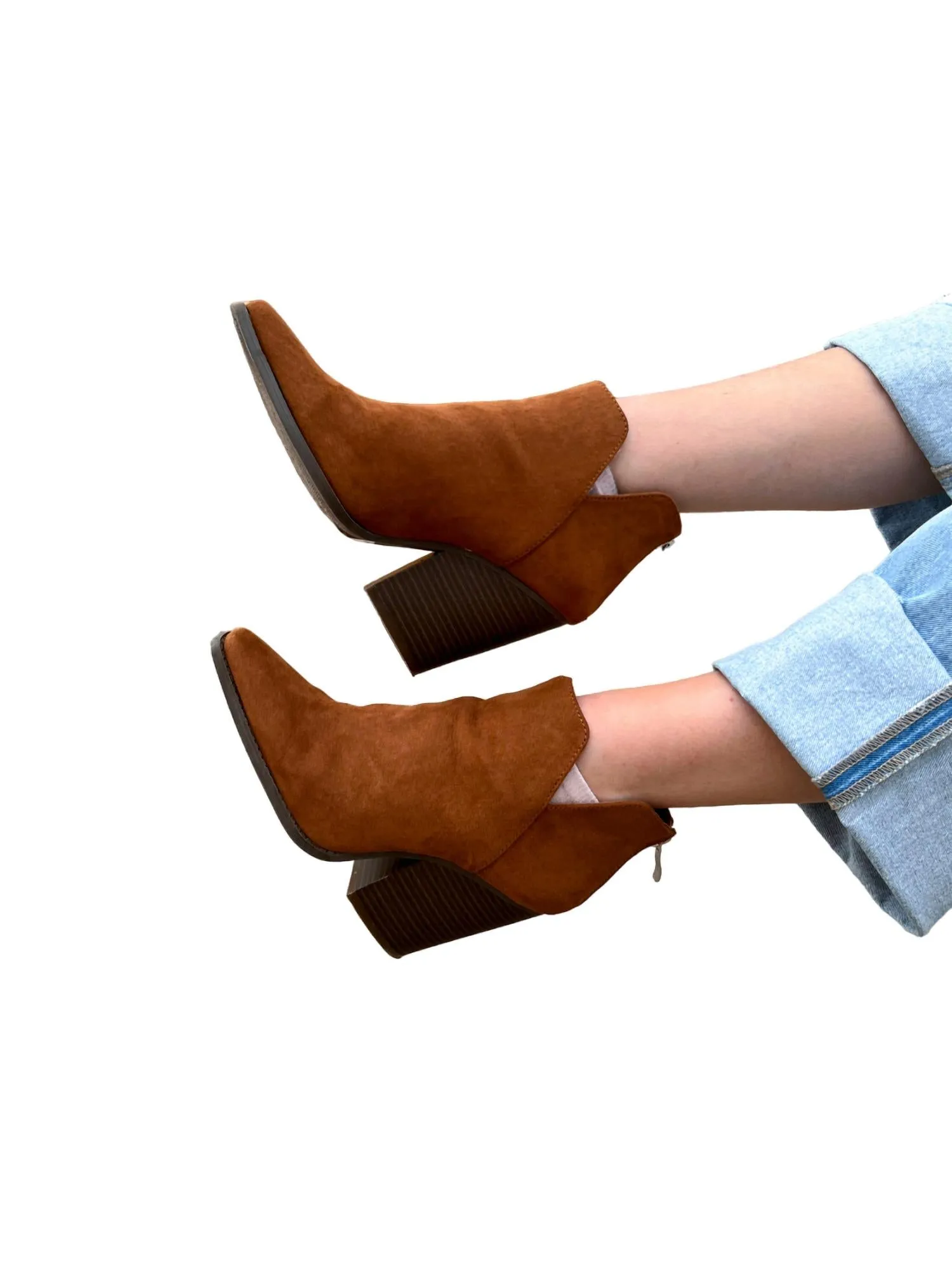 Women's Faux Suede Bootie In Camel