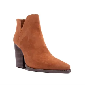 Women's Faux Suede Bootie In Camel