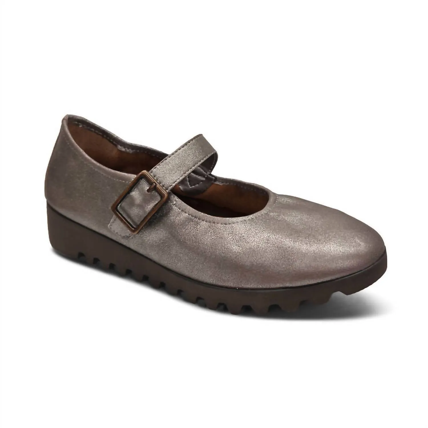 Women's Joanne Mary Jane Flats In Brushed Silver