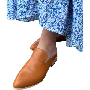 Women's Leather Mules In Tan