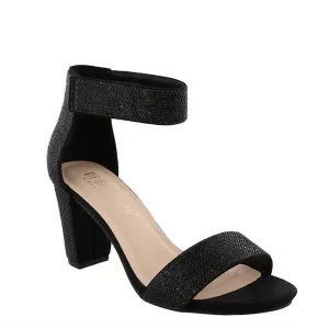 Women's Nicky 4 Velcro Strap Heel In Black Shimmer