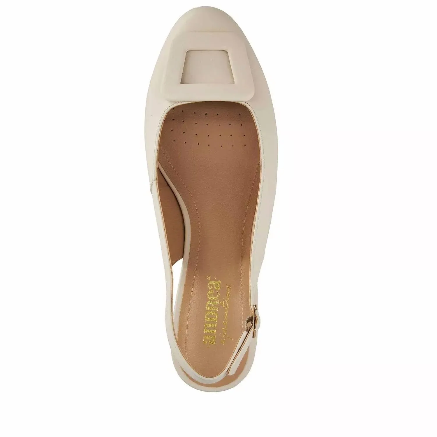 Women's Slingback Low Heel Pumps In Beige